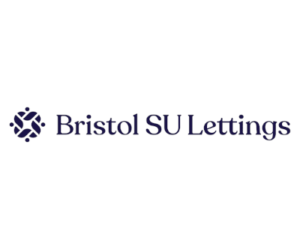 Bristol SU Lettings logo with a circular navy emblem to the left of the text Bristol SU Lettings.