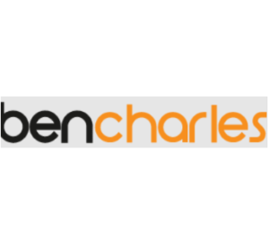 Bencharles logo: black 'ben' followed by orange 'charles' on a white background.