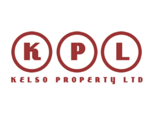 Logo for Kelso Property Ltd featuring red circular monograms K, P, and L with the company name beneath.