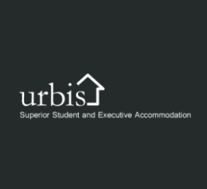 Urbis logo with a house roof icon over the 'i' and the text 'Superior Student and Executive Accommodation' on a dark background.